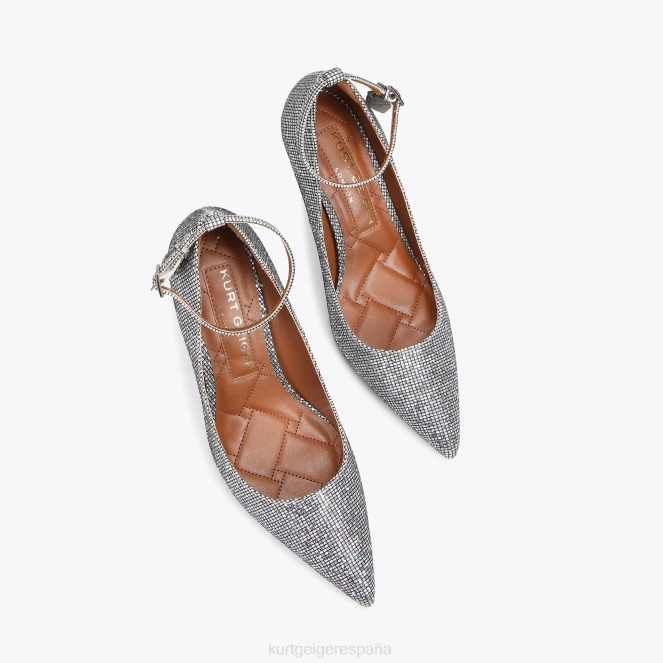 Kurt Geiger mujer estilete de Shoreditch de Londres 2LPR419 | calzados combinación de plata